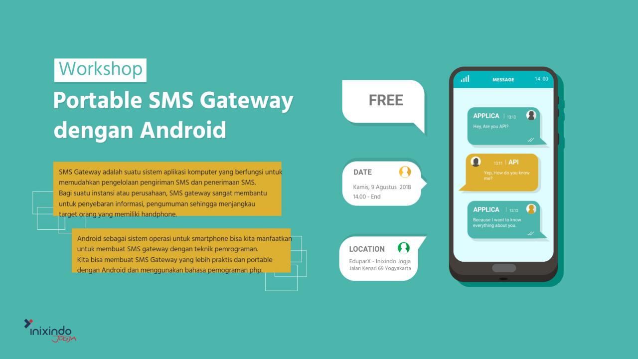 Workshop SMS Gatewayl lanscape Workshop SMS Portable Gateway Dengan Android 1